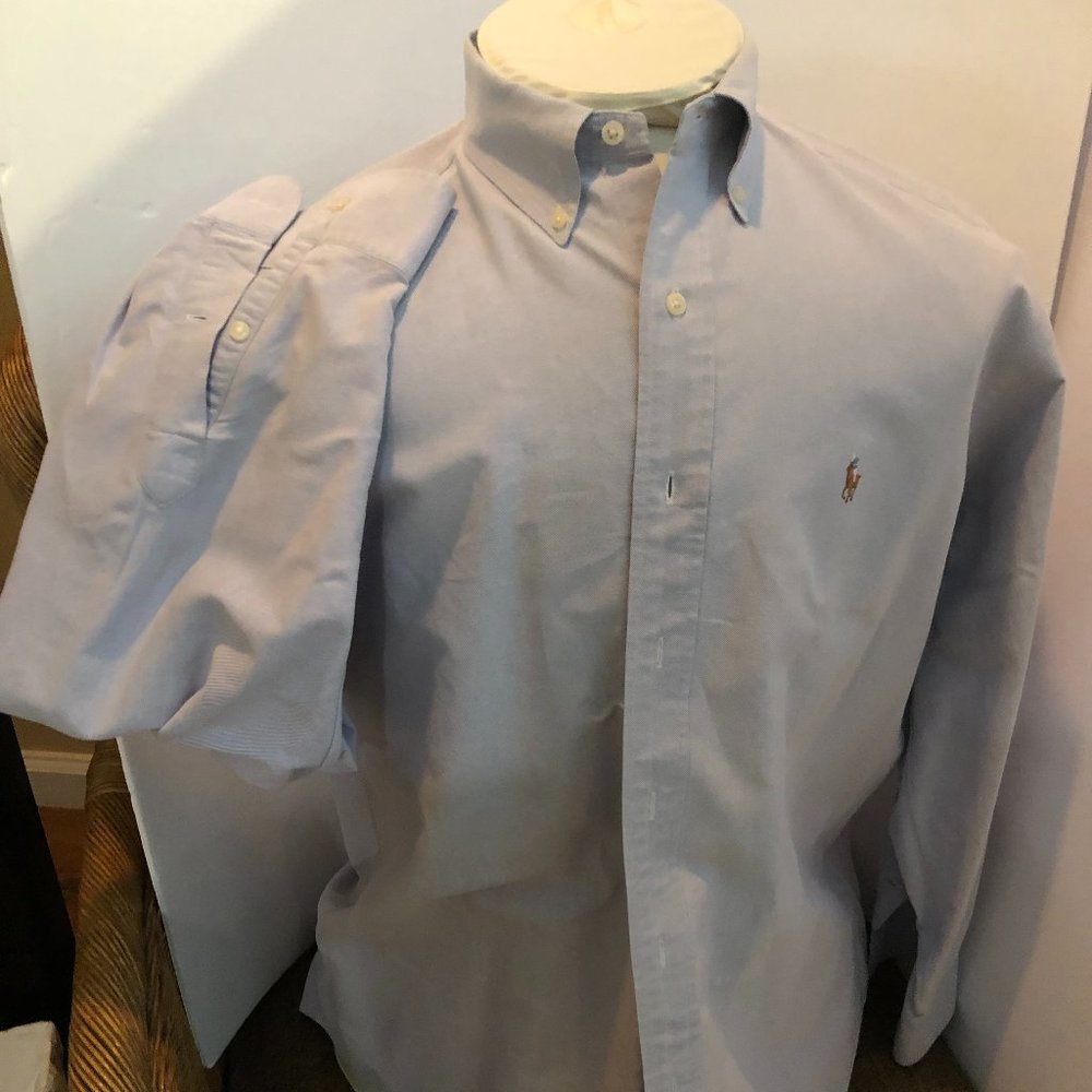 Ralph Lauren  Blue Button Down Oxford   16 1/2  33 sleeve
